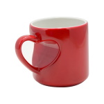 Color changing sublimation mug with heart shape handle