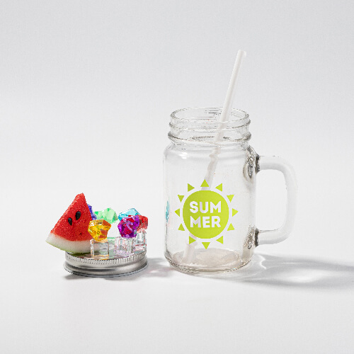 Glass sublimation Mason Jar mug - watermelon