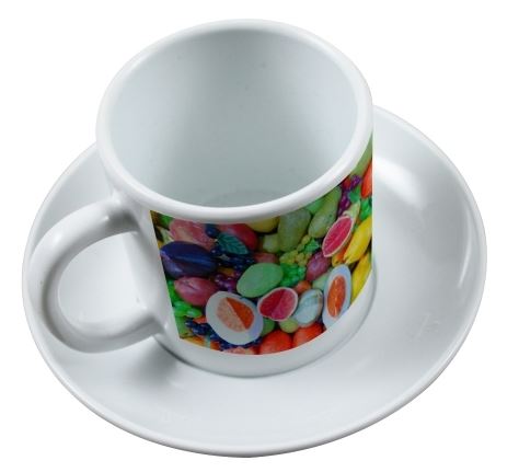 Plastic unbreakable coffee cup for sublimation overprint