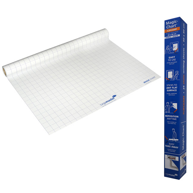 Plain White Magic Whiteboard Roll 80 x 60cm 25 Sheets