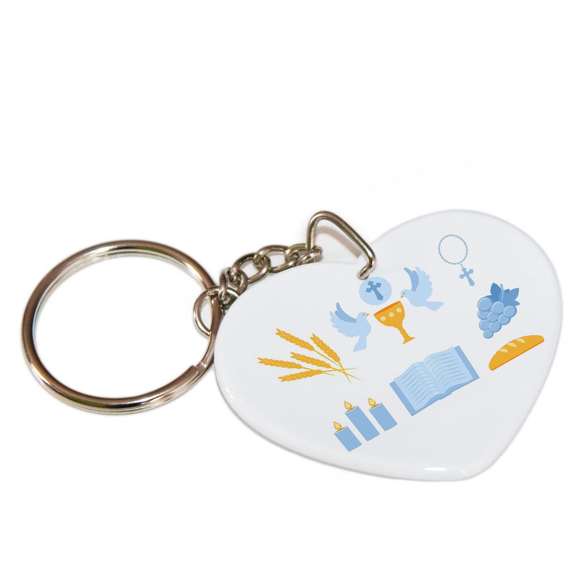 Heart-shaped key chain for sublimation overprint - 25 pieces