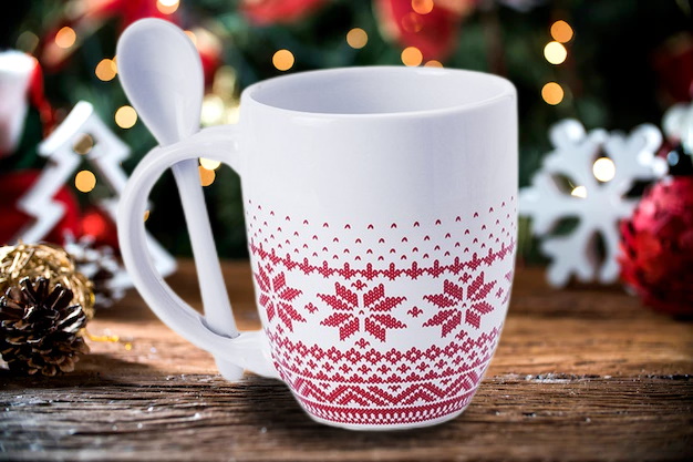 Christmas mug with spoon