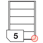 Self-adhesive polyester film labels for laser printers and copiers - 5 labels on a sheet